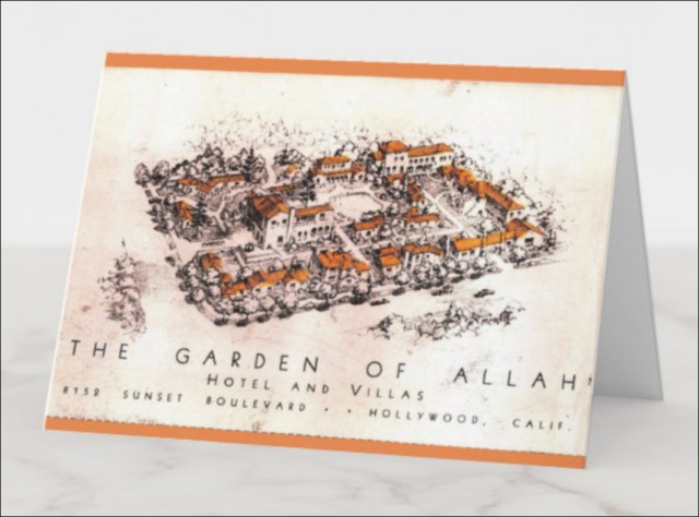 Recreated Garden of Allah Hotel note card (orange)